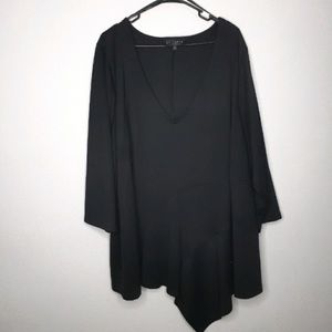 Eloquii Black Size 28 Asymmetrical Tunic Top
